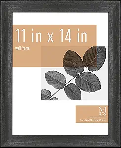 MCS Studio Gallery Classic 11x14 Picture Frame Black Woodgrain, Vertical & Horizontal Wall Hanging Large Picture Frame for Photos & Art Prints (1-Pack)