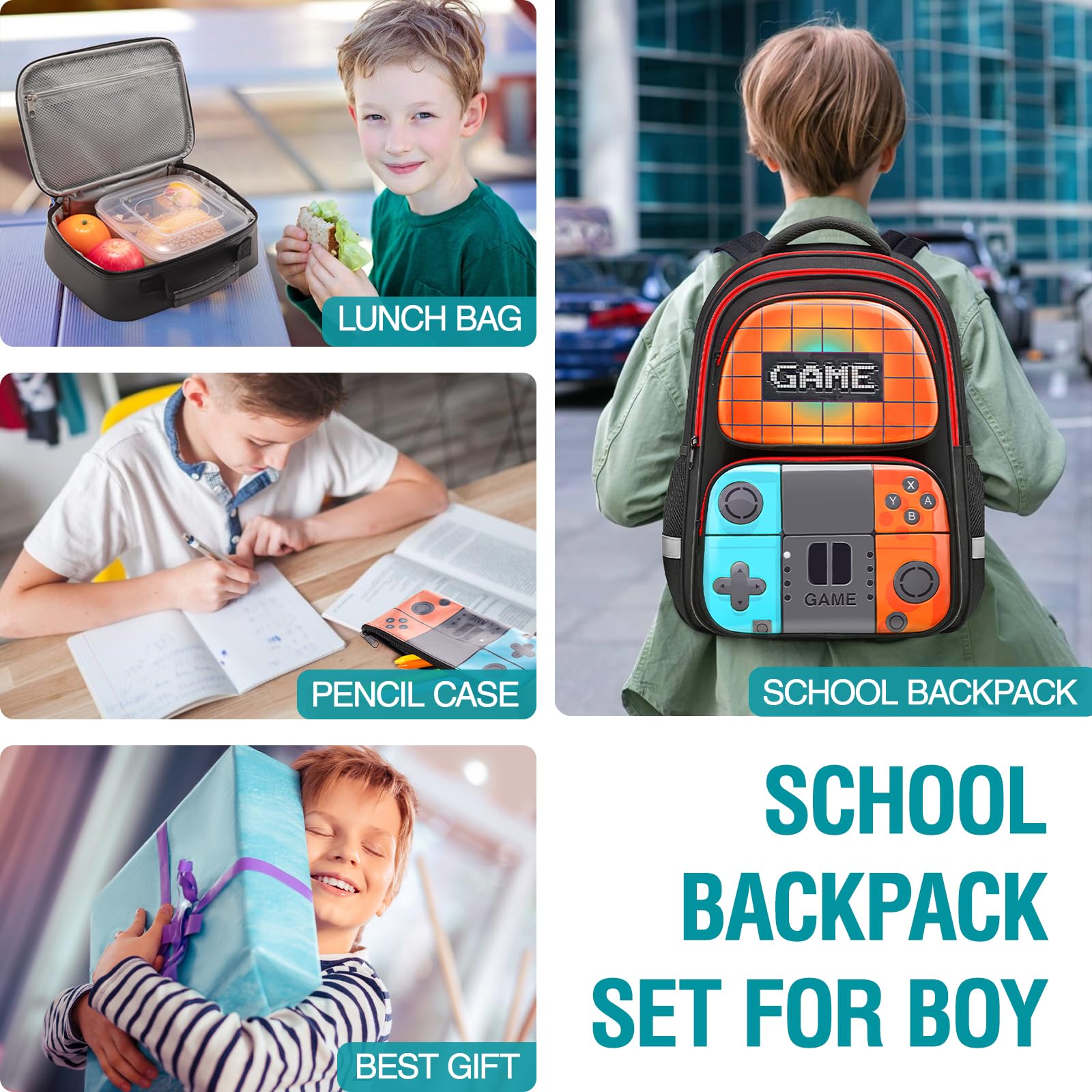 Tongtai Mochila escolar para niños, mochila de juego, bolsa de libros para estudiantes de secundaria, mochila escolar, mochila de trabajo para niños, adolescentes y hombres