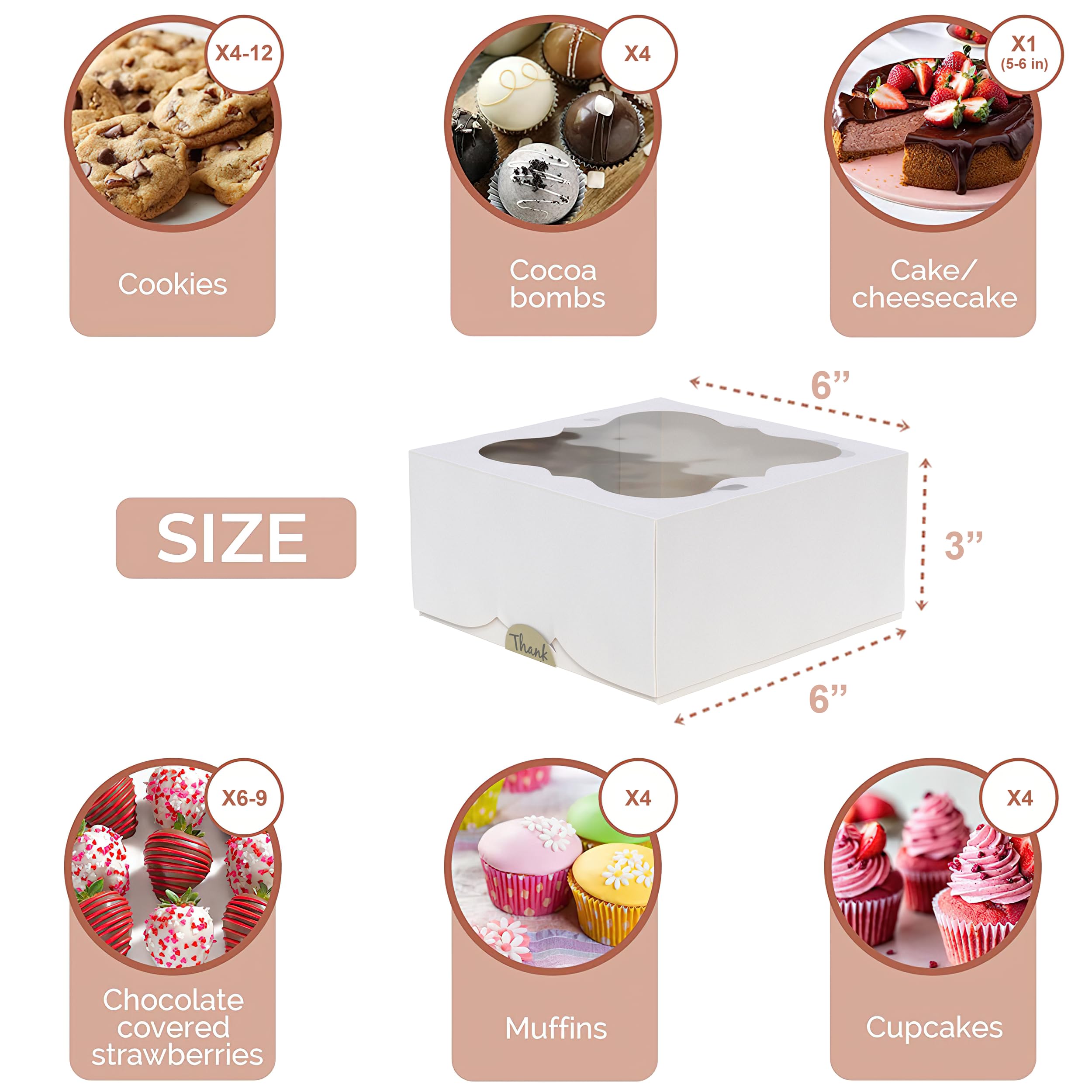 30 Pack Cookie Boxes With Window For Gift Giving – 9x6x3