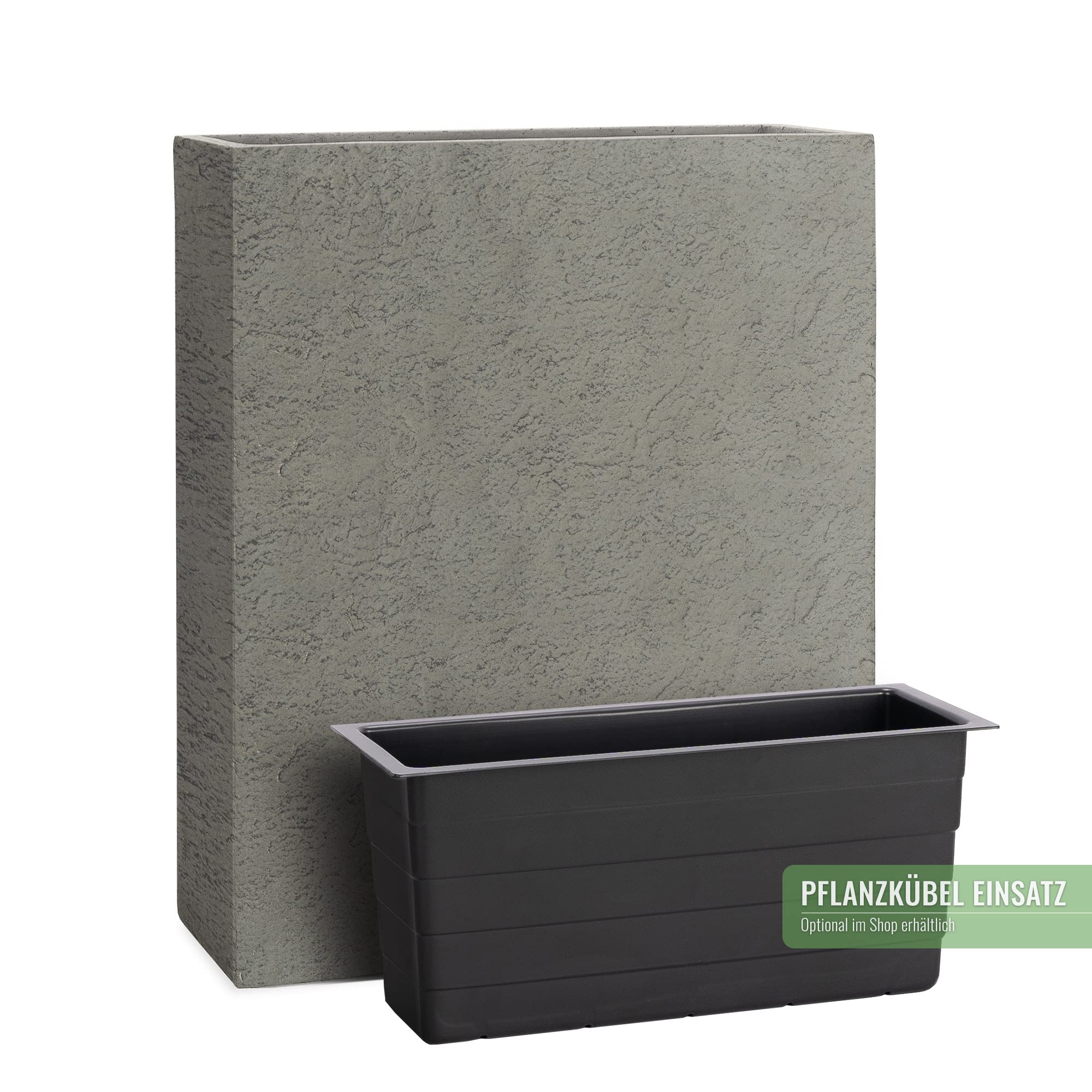 Pflanzwerk® Pot de Fleur Divider Jardinière Lava Gris 72x60x25cm *Résistant au Gel* *Protection UV* *Qualité européenne*