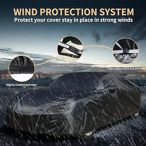 Miniatura 84 de Coverado Funda de automóvil impermeable para todo tipo de clima para automóviles, cubierta completa 210D para exteriores, protección contra rayos