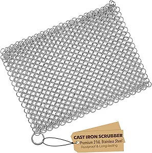 Cast Iron Scrubber 316 Stainless Steel Skillet Cleaner 8