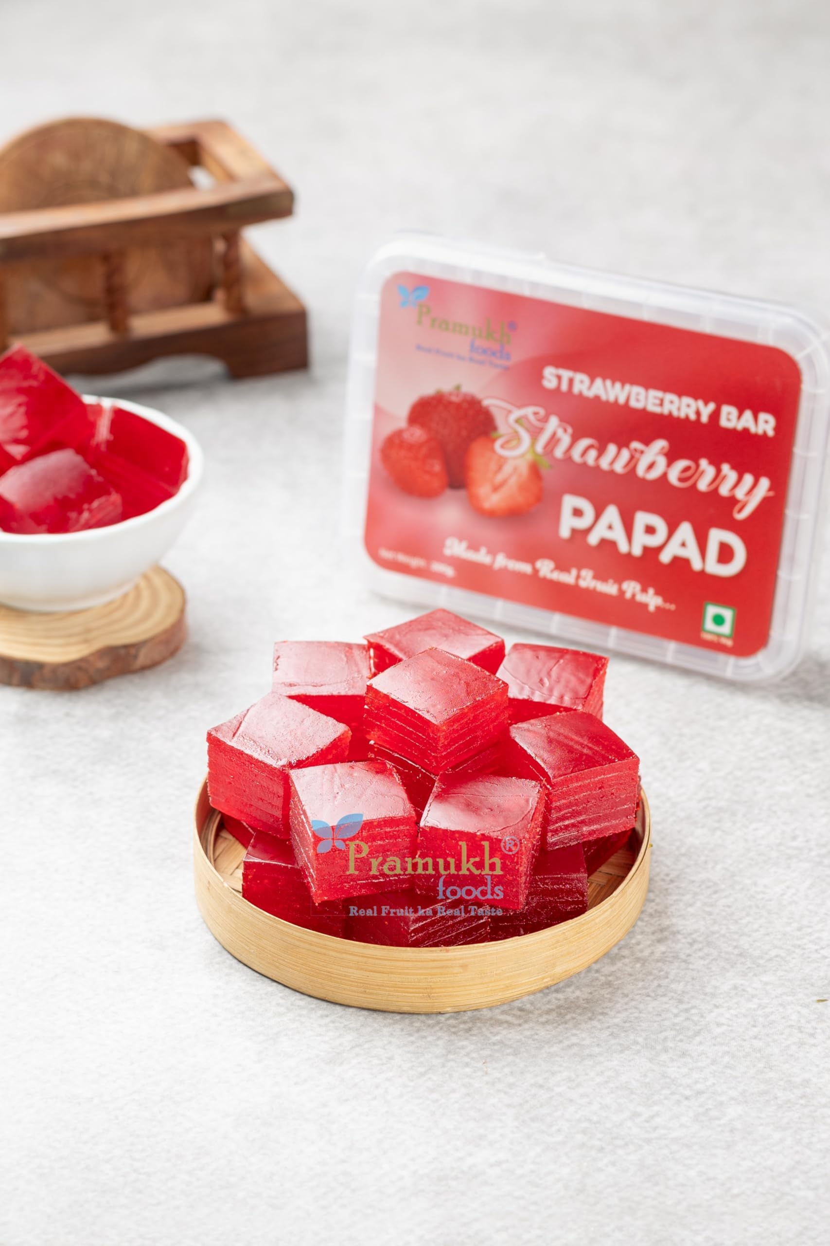 Pramukh Foods Strawberry Fruit Bar 200 Grams (Strawberry papad)