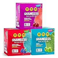 Vista 17 de Shameless Snacks – Snacks saludables bajos en calorías, gomitas keto bajas en carbohidratos (caramelos sin gluten) – Paquete de 6 Green Apple Blast