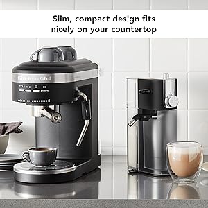 KitchenAid Semi-Automatic Espresso Machine and Automatic Milk Frother Attachment - KES6404