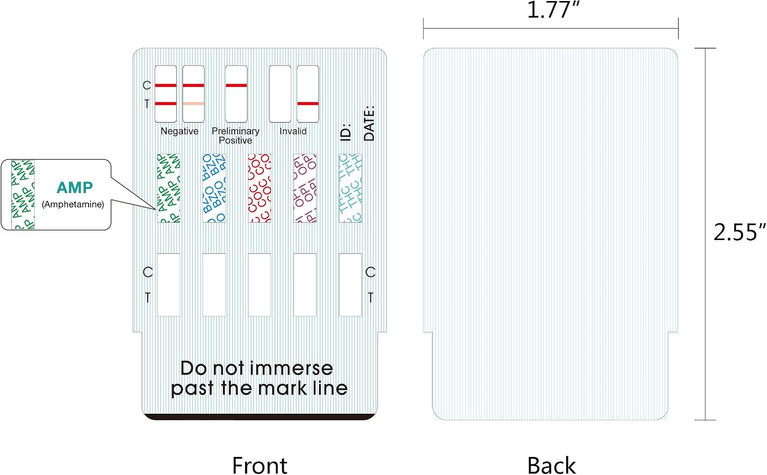 15 Pack Easy@Home 5 Panel Instant Urine Test - THC,COC,OPI 2000,BZO,AMP - #EDOAP-754