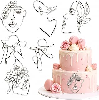 6 Silver Lady Face Cake Topper