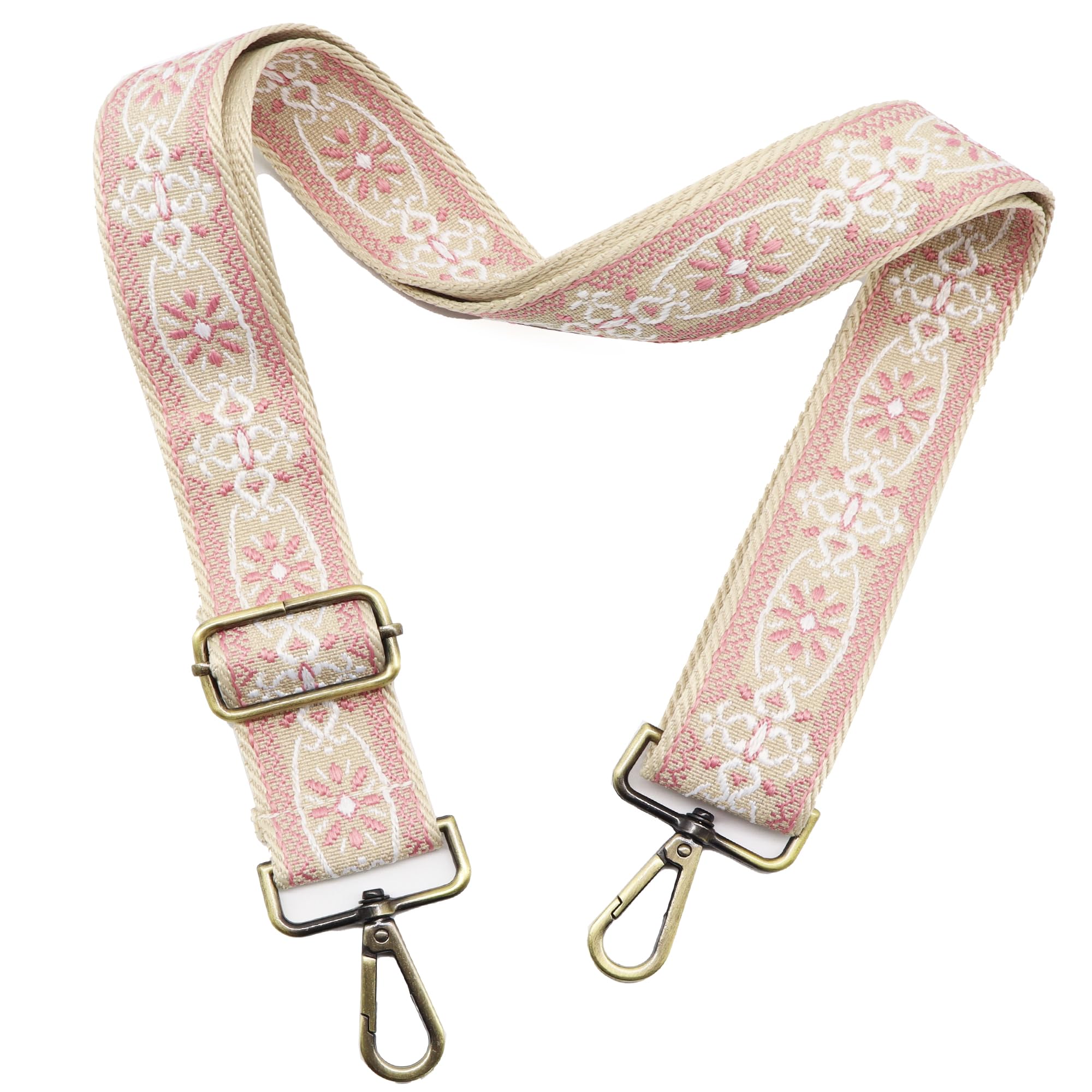 LEMEDE Purse Strap Adjustable Replacement Crossbody Bag Strap Retro Jacquard Embroidery Shoulder Straps for Canvas Bag