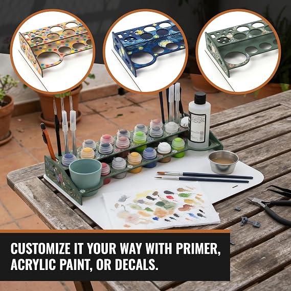 PROSCALE Holder organizer paintings miniature model building kit citadel painting set vallejo pot paintings brushes citadel vallejo acrylic miniatures warhammer model building models (table B)