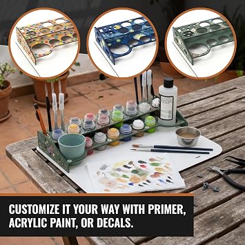PROSCALE Holder organizer paintings miniature model building kit citadel painting set vallejo pot paintings brushes citadel vallejo acrylic miniatures warhammer model building models (table B)