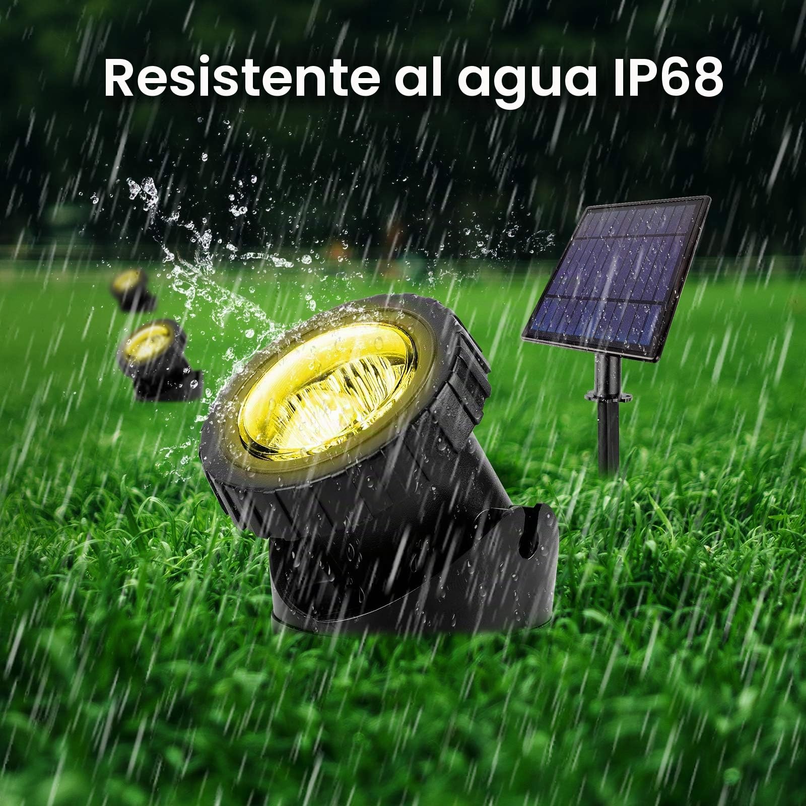 Iluminación solar para estanque, foco solar RGB, foco sumergible para exterior, luces sumergibles ajustables, cambio de color RGB, IP68, resistente al agua (RGB5) (RGB 5 Luz)