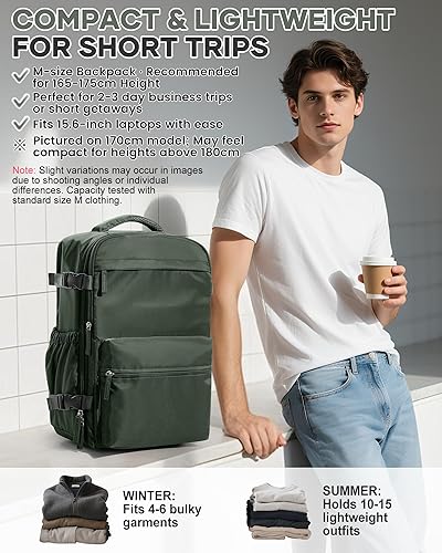 Vista 388 de VECAVE Mochila de viaje para laptop, mochila aprobada para vuelos,Mochila deportiva para universidad casual, E-peacockblue, Mochila para laptop