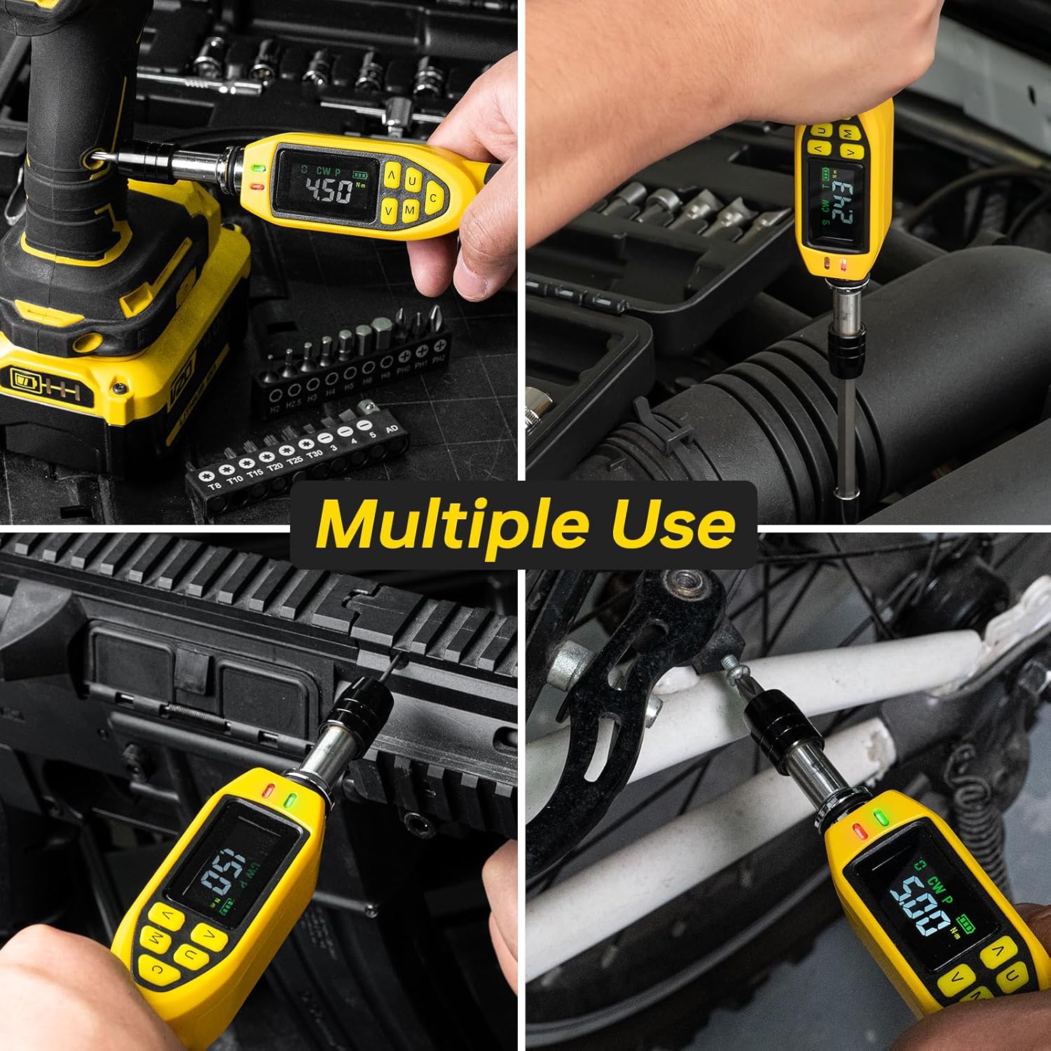 YIYEIE 46-Pc Digital Torque Screwdriver, 3.5-70.8 In-lbs, ±1% Accuracy, 1/4 Inch Pound Torque Screwdriver, Buzzer & LED Alert, with S2 Bits & Tools for Bike Repair, Scope Mounting & Electronics
