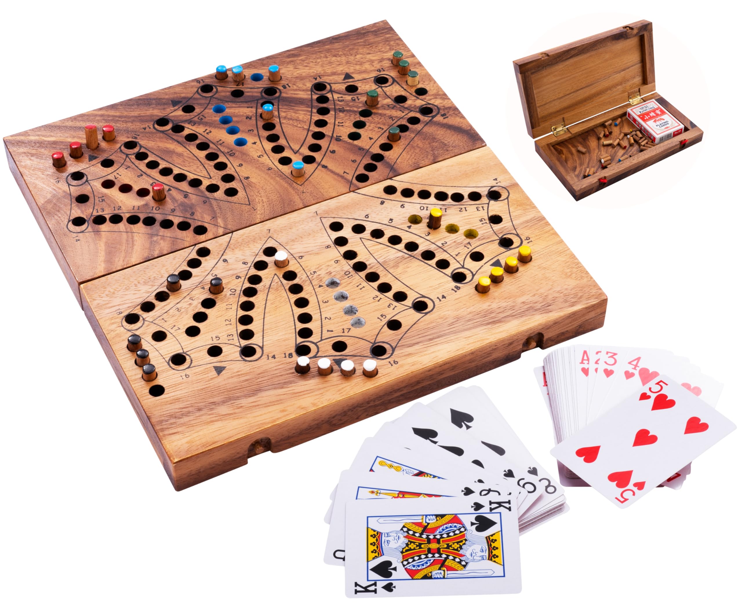 Engelhart - 350260- Tock game in a wooden box - Canadian wooden board game - 2 to 6 players - 12.6 x 25.8 x 4.5 cm