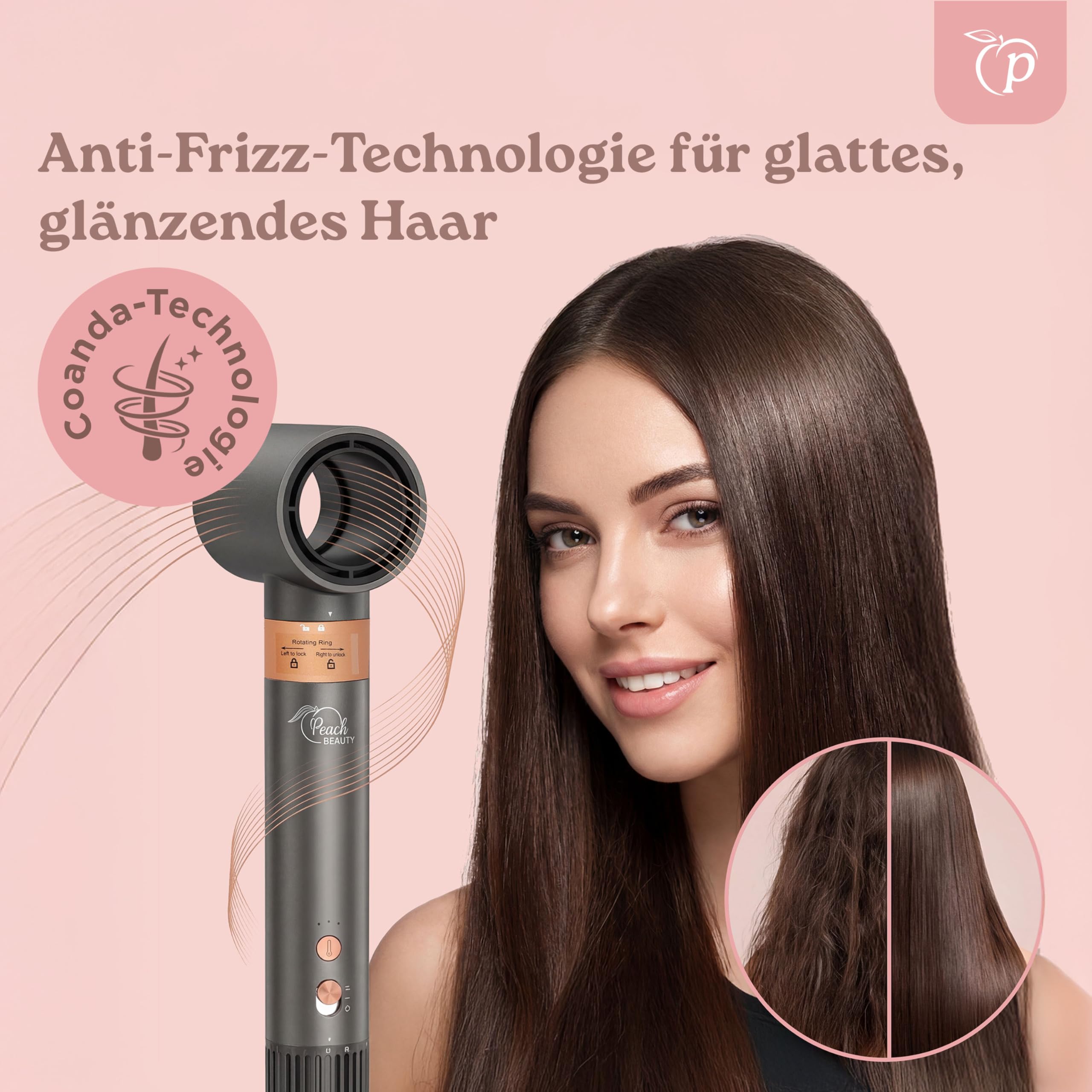 Hairstyler 5-in-1 | Airstyler Set | Heißluftschlauch | Multistyler | Volumen-Bürste | Runde Bürste | Lockenstab | Haartrockner | 110.000 U/min | 1400 W