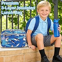 Vista 5 de FlowFly Lonchera para niños, bolsa suave aislada, mini hielera para el regreso a clases, kit de bolsa térmica para comidas, para niñas, niños