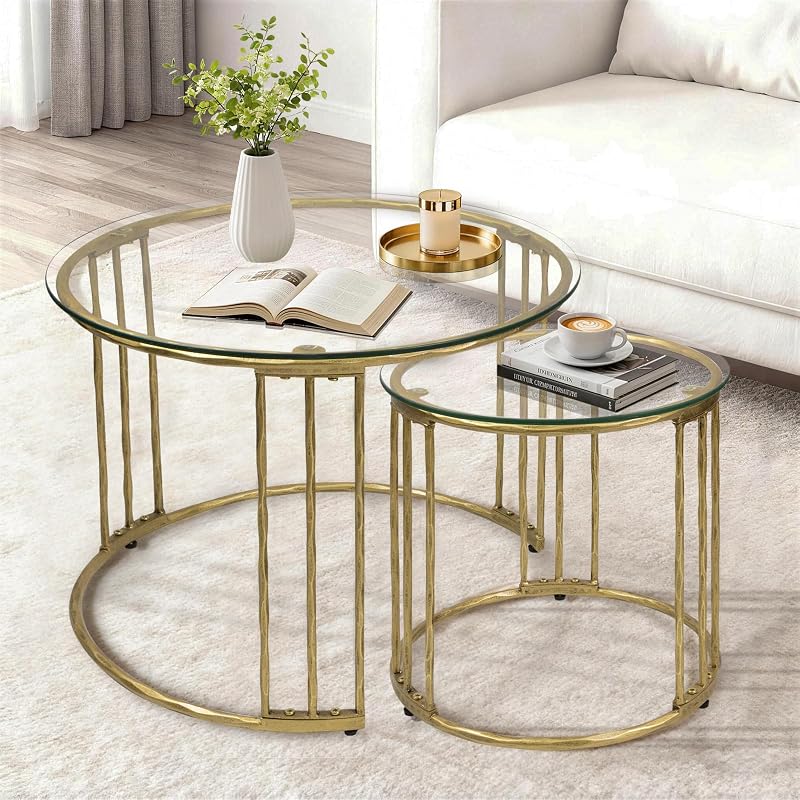 Round Nesting Coffee Tables, Set of 2 — $279