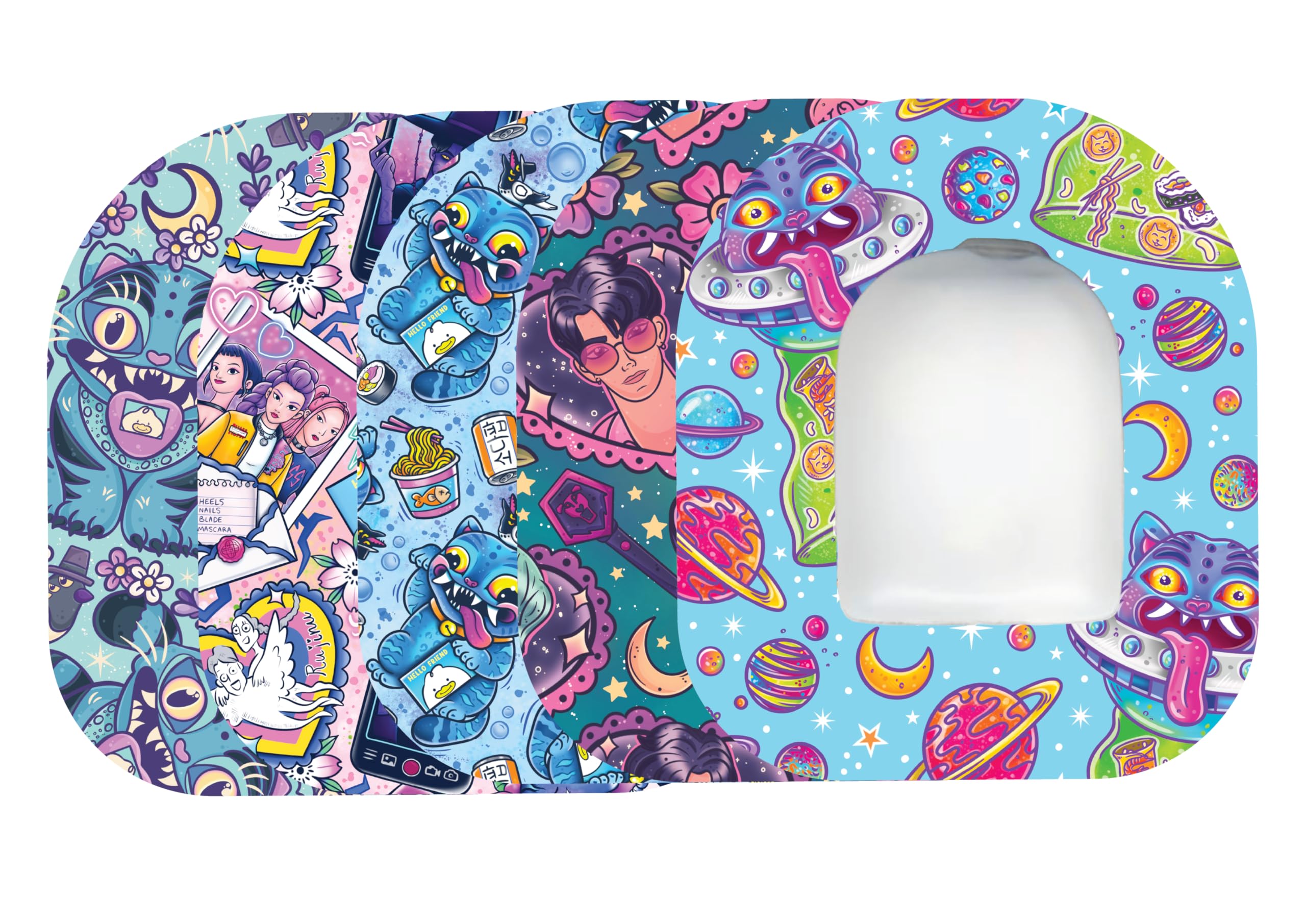 Glucomart OmniPod 粘着パッチ 5枚パック 防水粘着パッチ Omnipod No-Lift CGM テープ キッズ OmniPod パッチ Omnipod カバー Omnipod 5 ステッカー ポッドパッチ ポッド粘着パッチ