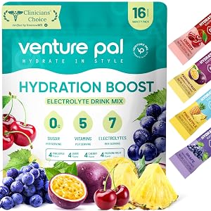 Venture Pal Sugar Free Electrolyte Powder Packets - Liquid Daily IV Drink Mix for Rapid Hydration Party Recovery