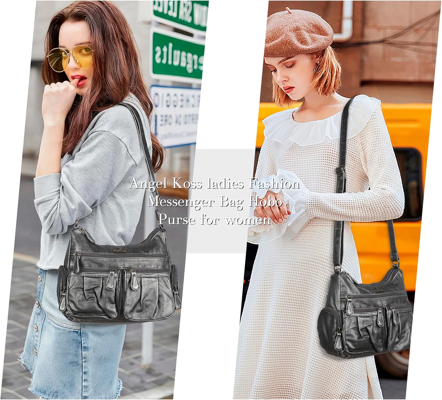 Angel Kiss Crossbody Bags for Women, Ladies Shoulder Handbags and Purses Medium Faux Leather Pocketbooks | Ladies, Medium, Faux Leather - Image 7