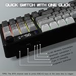 LexonElec M96 Clavier sans fil, faible profil Typing silencieux Membrane jeu clavier avec affichage intelligent & Abat-jour, RGB Rétroéclairé, USB C Remboursable, 94 Clés PBT Cap-clé pour Windows PC,Mac, nuit de Linux-Moonlit