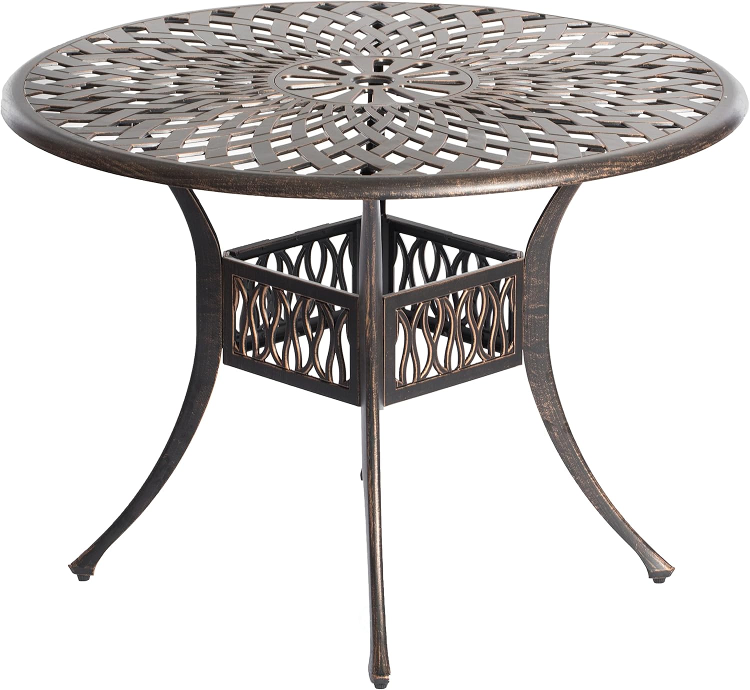 Gardenised Indoor and Outdoor Bronze Dinning Table Bistro Patio Cast Aluminum.