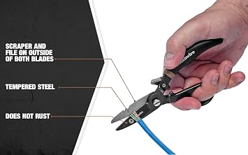 Southwire Pro Datacomm Snips - Engineered for Precision & Control - Spring-Loaded Blade - Double-Dipped Textured Grip - Serrated Cutting Edge