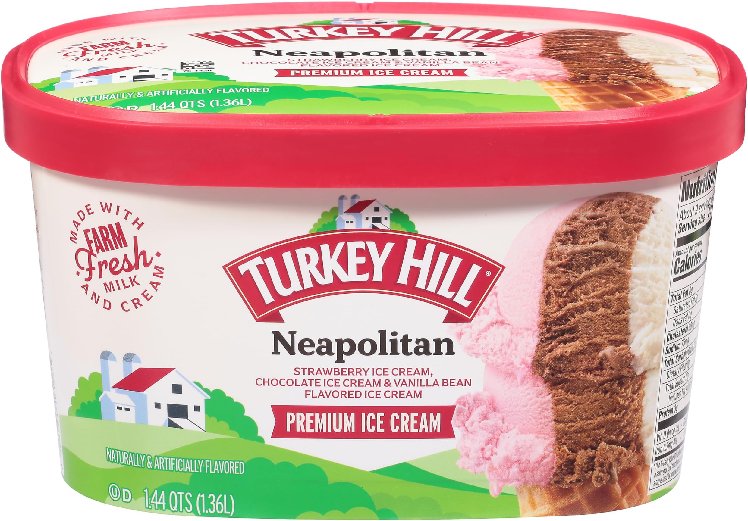 Turkey Hill, Neapolitan Premium Ice Cream, 46 Fl Oz