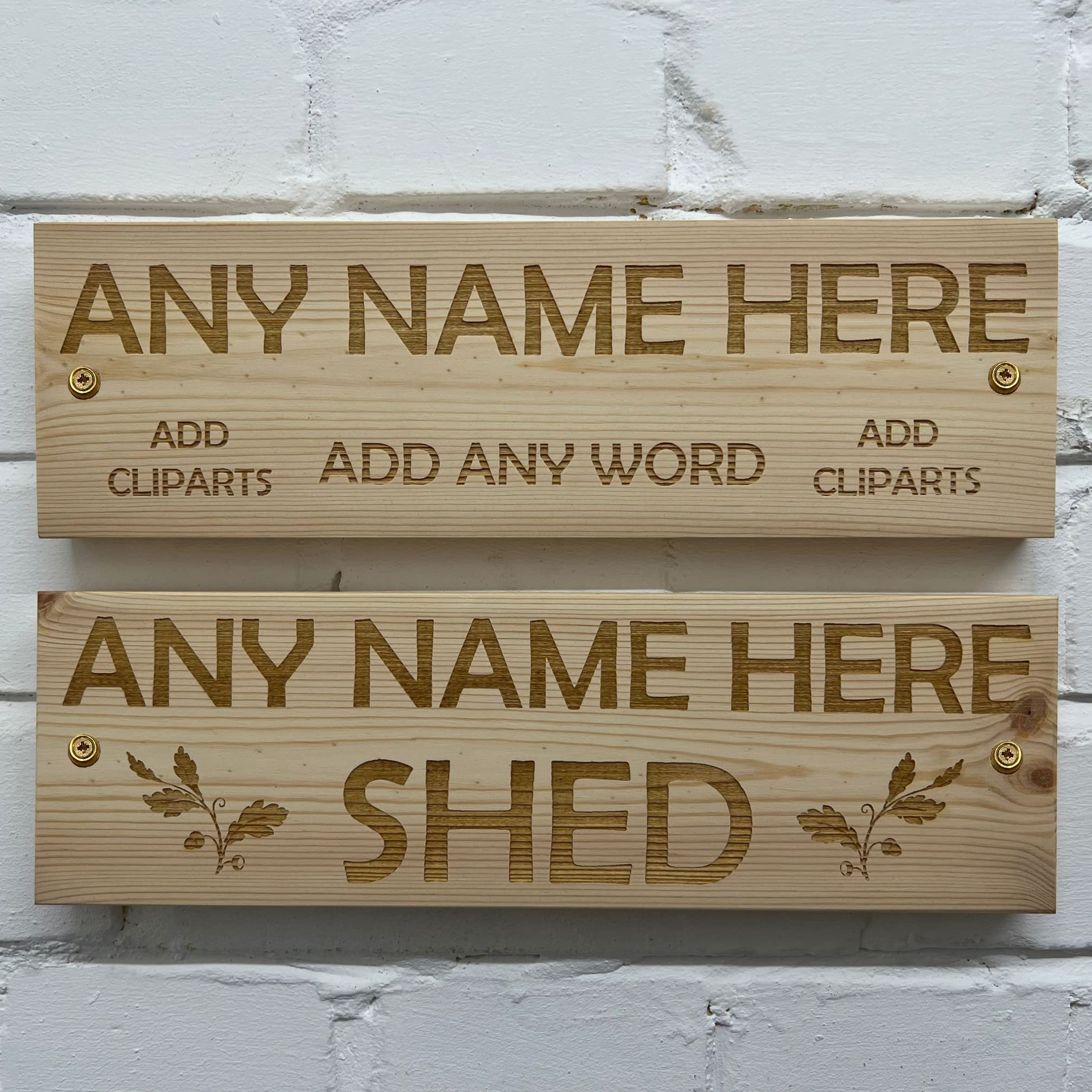 Cutncraft Designs Personalised Solid Red Large Wooden Sign Plaque Custom Made Wall Door Decor Idea 30 x 9.5 x 2cm (11.8"x3.7"x0.8")