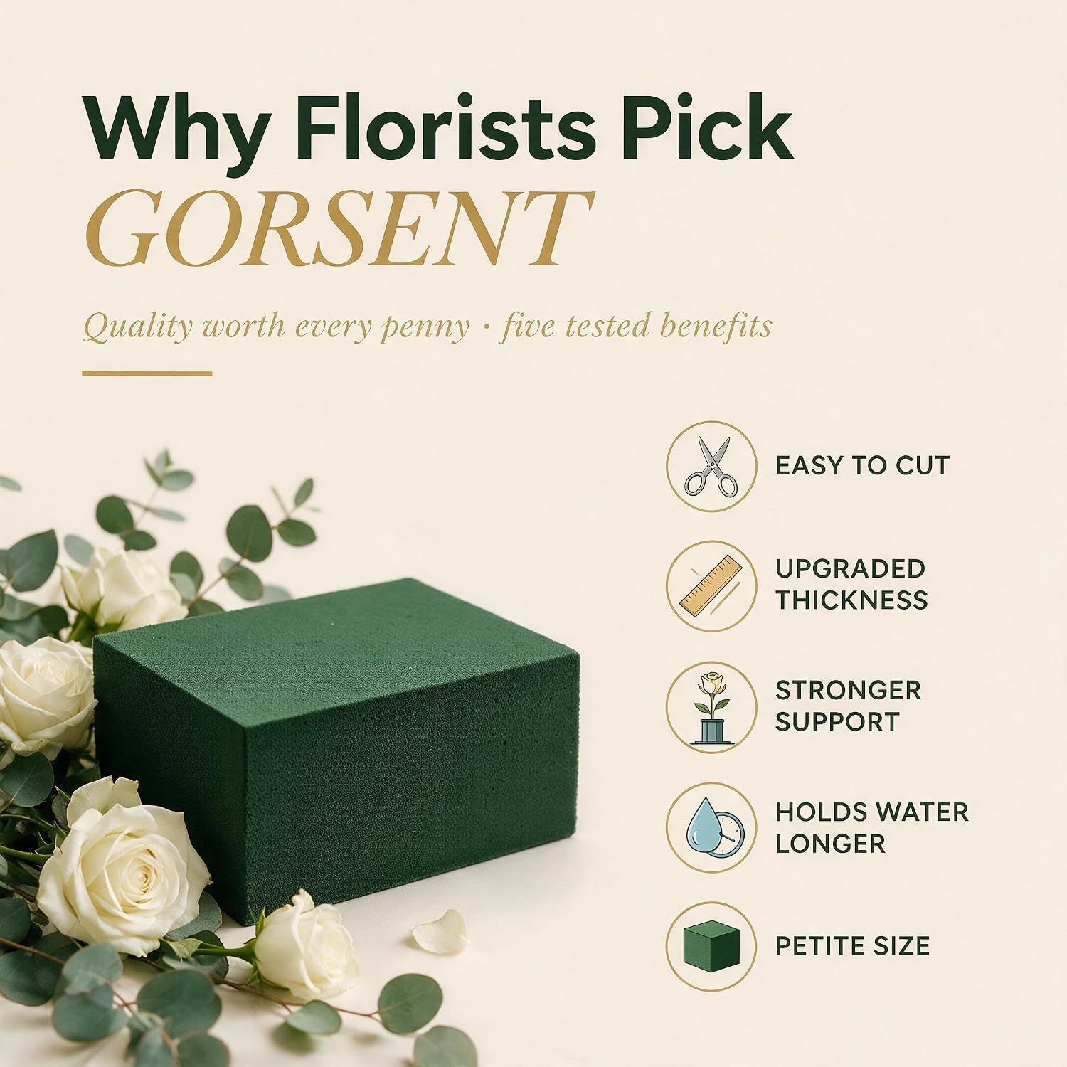 6-Pack Floral Foam Blocks, 5.5x3.1x2 in, Wet & Dry Styrofoam for Flowers