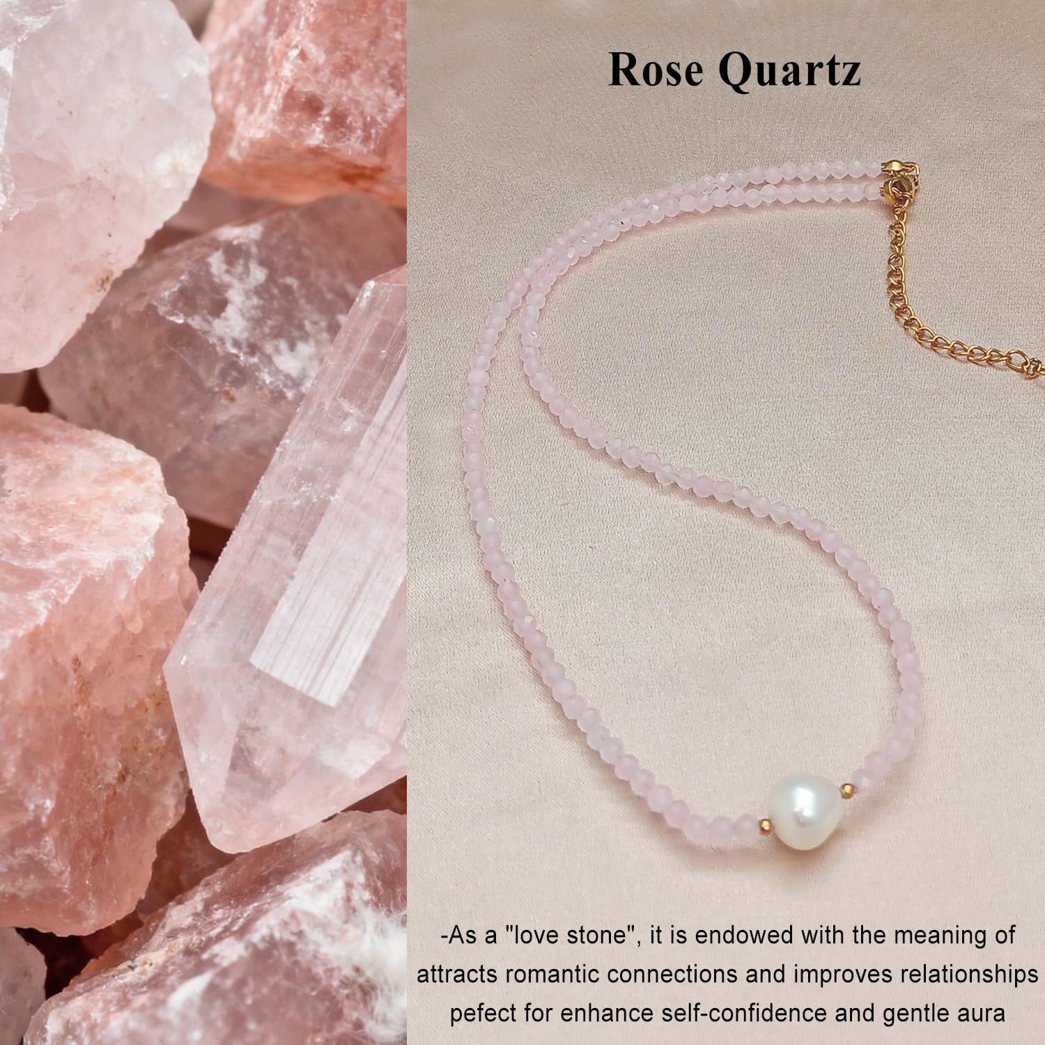 Crystal Beaded Necklace for Women Gemstone Necklace with Single Freshwater Pearl Colorful Beaded Necklaces for Women Trendy Natural Stone Choker - Image 4