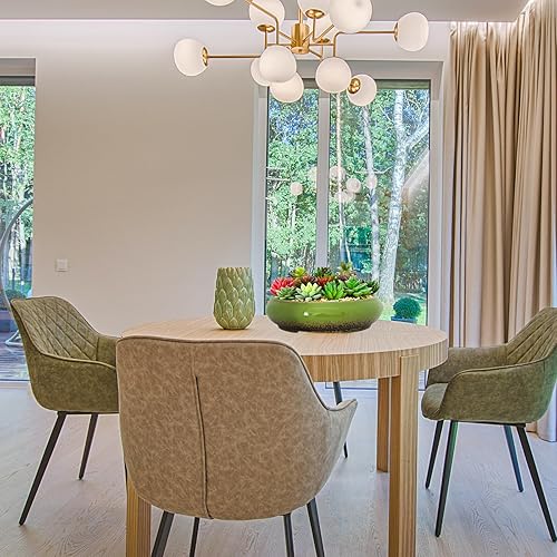 Miniatura 6 de Macetas para suculentas, macetas de cerámica para bonsái de 11.5 pulgadas con drenaje, macetas grandes y poco profundas para plantas de interior y