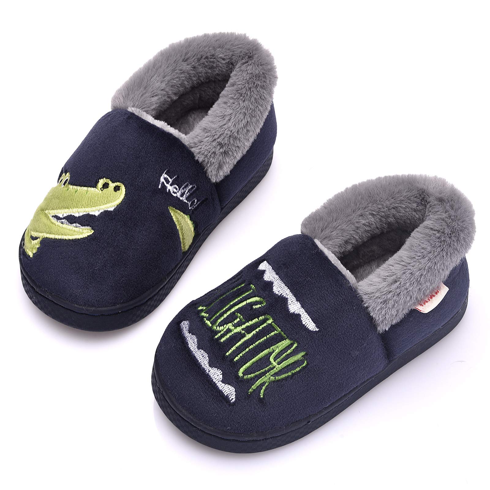 Holynissl Boys Girls Slippers Warm House Slippers for Kids Non Slip Toddler Cute Home Slipper
