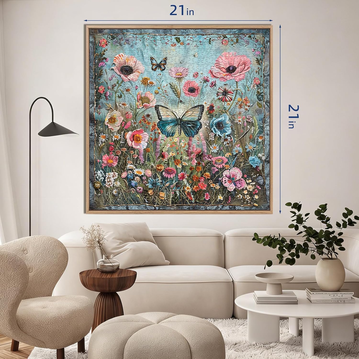Butterfly in Bloom 1000 Piece Puzzles for Adults,Challenging Jigsaw Puzzles for Adults 1000 Pieces,Hard Difficult Impossible Puzzle for Family Game Night,Puzzle with Letters on Back Games