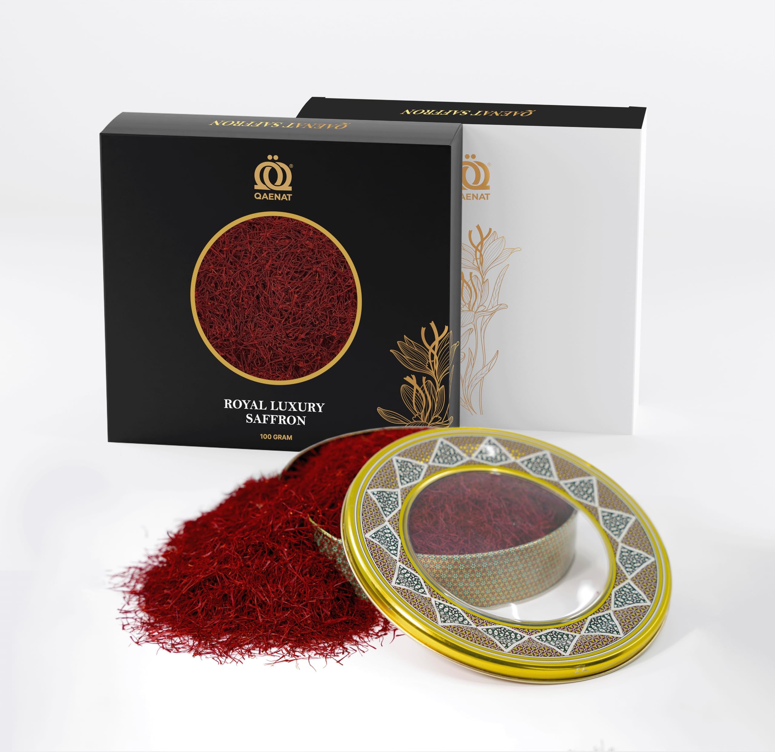 Qaenat Saffron Royal Luxury โ Premium AllโRed Super Negin Threads | Pure & certified Kesar |(100g)