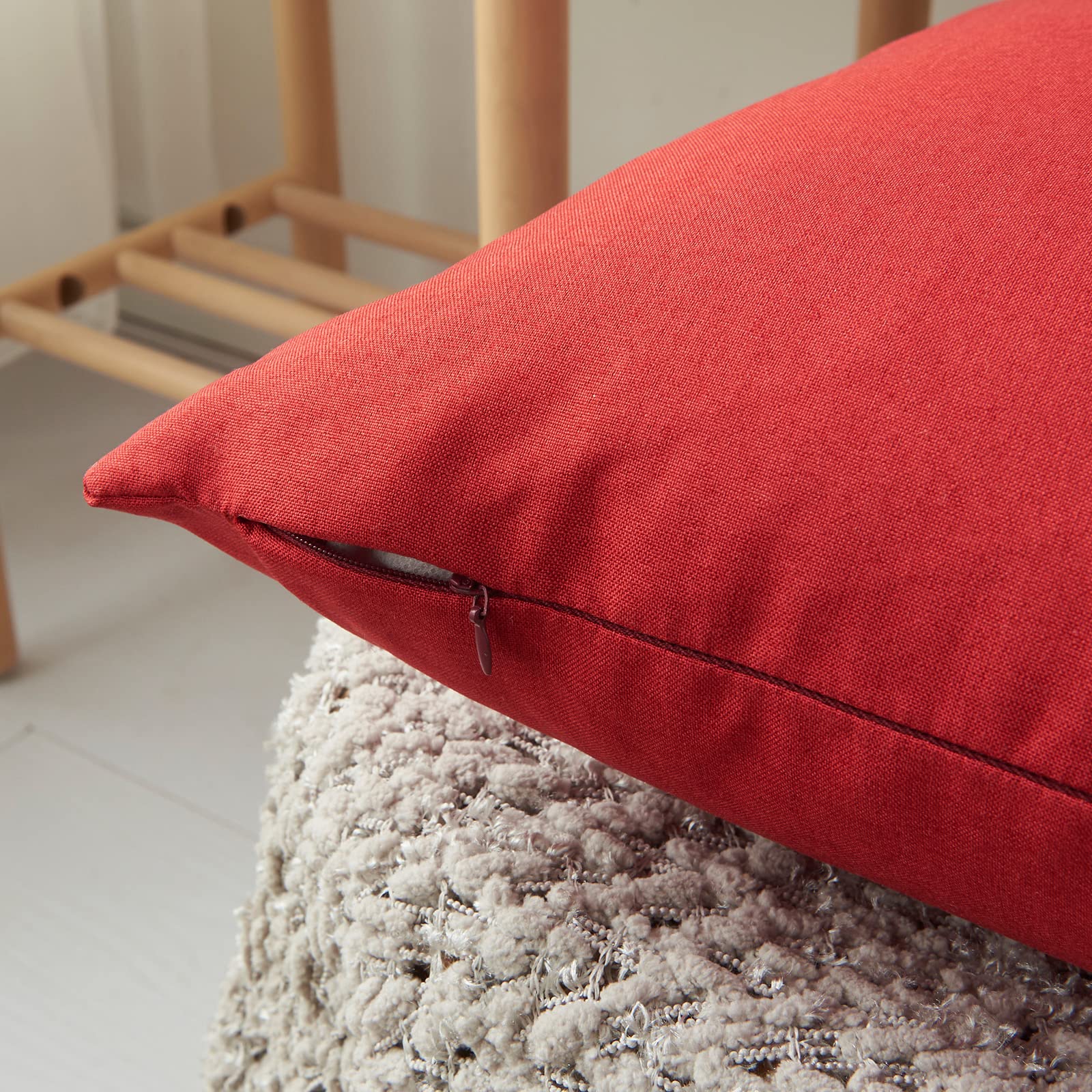 Jarrtinle Set 2 Federe Per Cuscini Impermeabili 45x45 Cm – Design Autunnale Con Foglie D'Acero E Zucca, Per Esterni, Veranda, Panca, Decorazioni Ringraziamento - 3