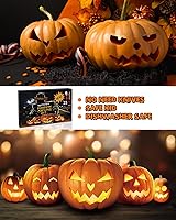 Vista 5 de JUSTOTRY Pumpkin Carving Kit - Halloween Pumpkin Face Shape Cookie Cutters Tools Set Easy & Safe Adults Kids DIY, Stainless Steel 23 Molds with 3 23