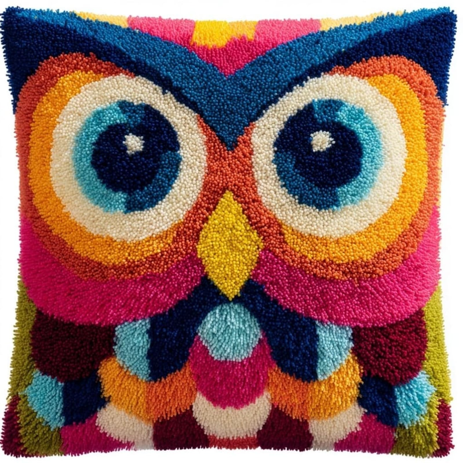 WallustrioaW Latch Hook Kit 43x43cm,Cartoon Owl