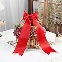 Vista 5 de Cinta de satén roja de doble cara de 3 pulgadas de grosor para decoración de bodas, banda de silla, envoltura de regalos, recuerdo de fiesta