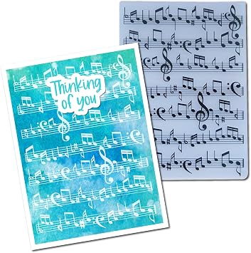 3D Music Notation Plastic Embossing Folders for Card Making Merry Christmas Musical Notes Embossing Folder for Gift Tag Paper Crafting Home Decoration