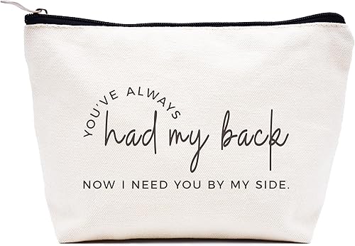 Miniatura 54 de LIBIHUA Bolsa de maquillaje para mujer, bolsa de cosméticos regalos para ella, bolsa de viaje femenina, Beige natural, 283-a mi increíble tía futura