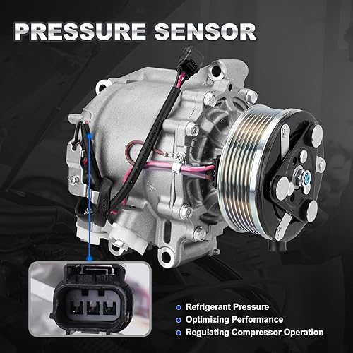 Miniatura 4 de Compresor de CA compatible con Honda Civic 2006-2011 1.8L, compresor de aire acondicionado con embrague reemplazos # 38810RRBA01, 38800-RNA-A010-M,