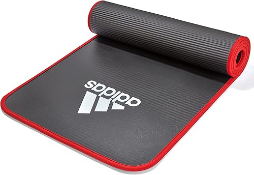 Miniatura 4 de adidas Tapete de entrenamiento extra grueso de 0.394 in con correa de transporte y base texturizada antideslizante, tapete de entrenamiento