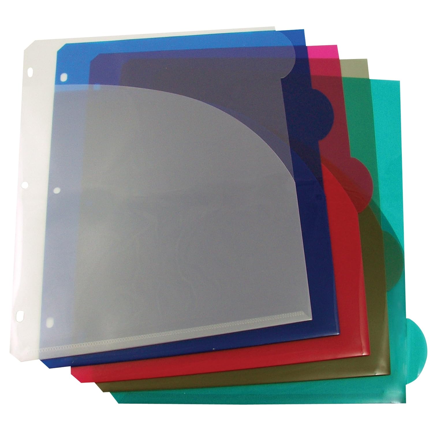 CLine Biodegradable Colored Tab Poly Index Dividers with Slant Pockets