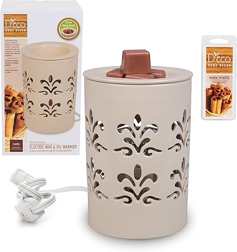 Deco - Calentador de velas eléctrico, calentador de cera, incluye 4 cubos de cera