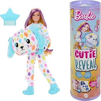 Barbie Cutie Reveal Doll with Rainbow Dalmatian Plush Costume