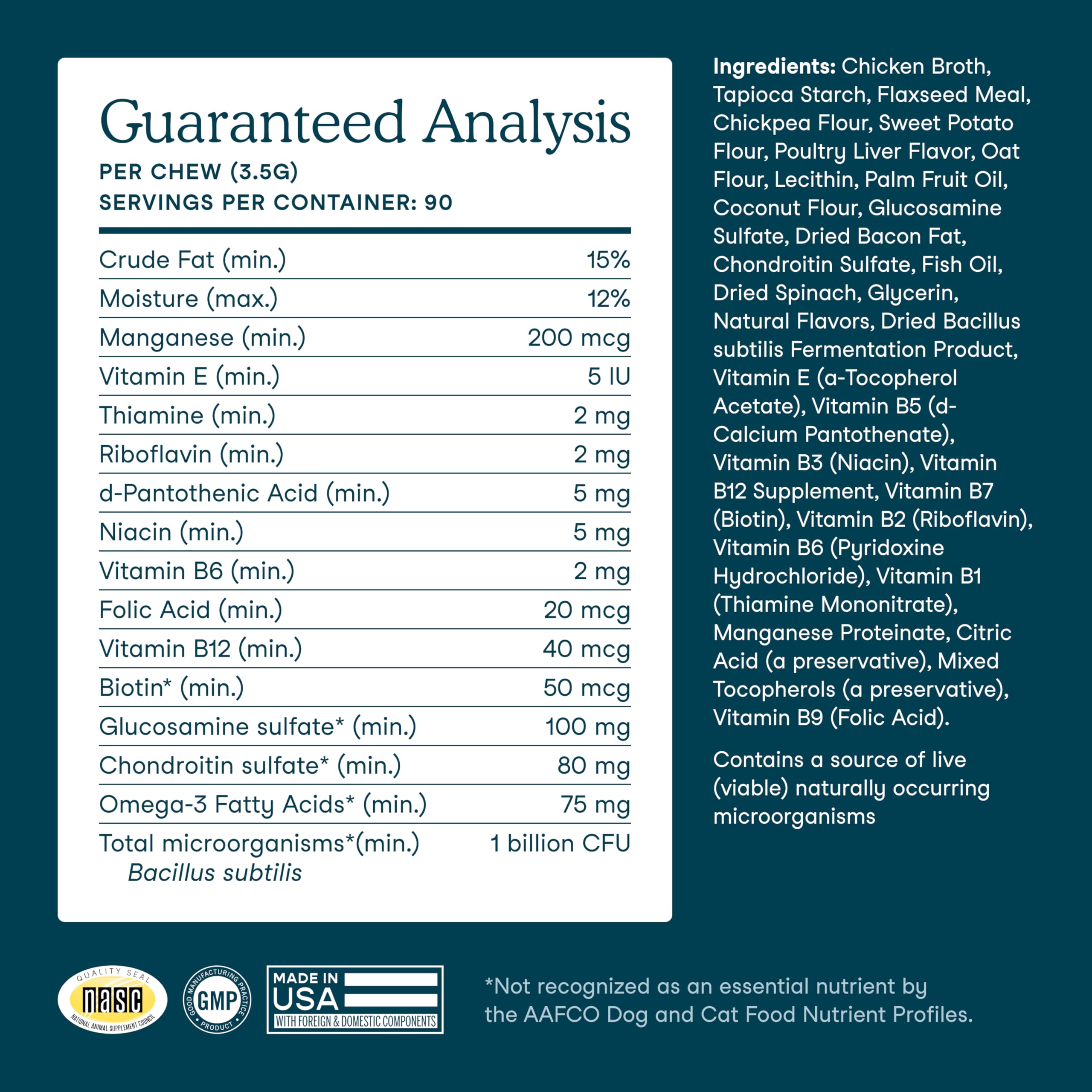 Fera Pets Dog Multivitamin Chews with Glucosamine and Probiotics - Essential Dog Vitamins & Minerals - Promotes Healthy Digestion & Joints - Boosts Skin & Coat Health with Omega-3s - 90 Soft Chews - image 6