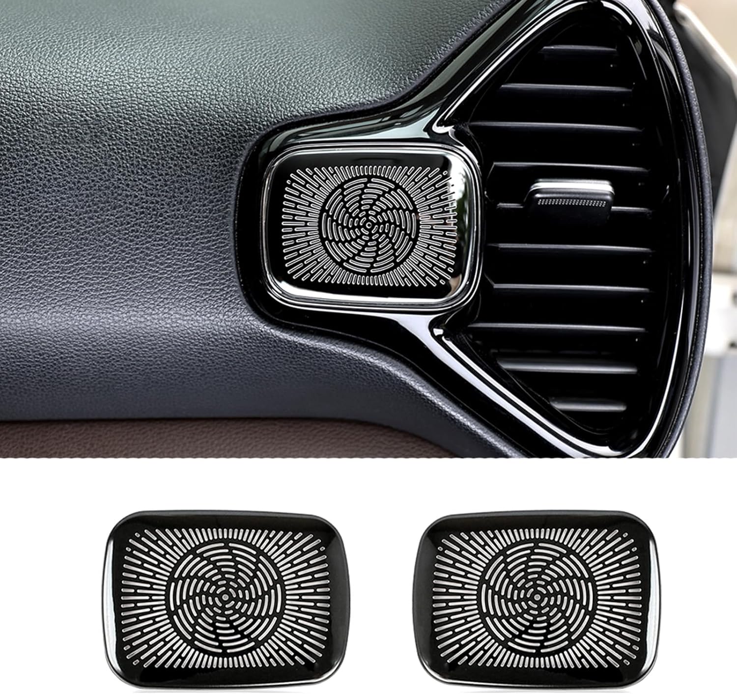 Compatible with Hyundai Kia Soul 2020-2025 Accessories Front Tweeter Speaker Grille Cover Kit, Stainless Steel Car Interior Audio Speaker Cover Decals-Black