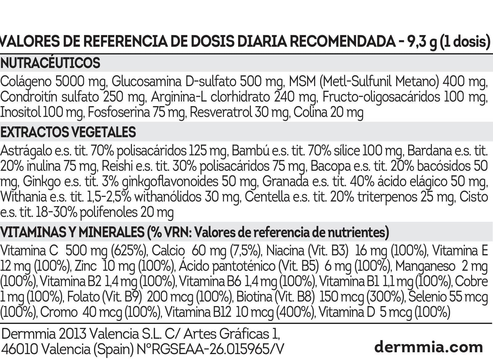 Dermmia AG3 Intense Supreme Polvos 279 g – Colágeno Marino Hidrolizado Premium en Polvo | Suplemento Antiedad con 30 Activos, Vitaminas y Minerales