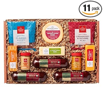 Hickory Farms Signature Beef Meat and Cheese Gift Basket (Large) - Box Set | Charcuterie Board Food | Summer Sausage | Father's Day | Mother's Day | Easter | Christmas | Holiday | Housewarming | Gourmet | Sympathy | Care Package